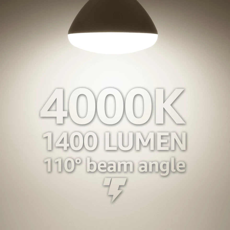 17W Dimmable LED BR40 Light Bulb, 100W Equivalent, 1400lm, 3000K/4000K/5000K - Image 4 of 4