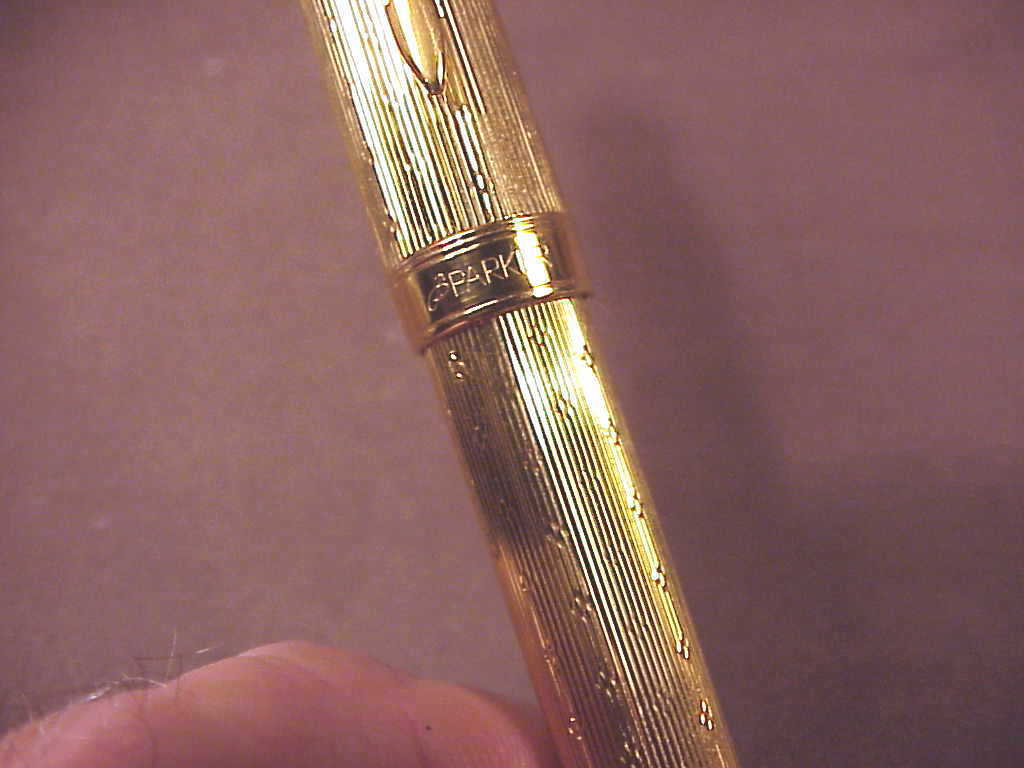 PARKER SONNET, GOLD LUSTER FOUNTAIN PEN , ALL GP, FRANCE, 18K FINE