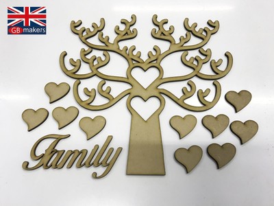 Download Family Tree Kit Set Heart 3mm Mdf Wooden Craft Blank Wholesale Christmas Antler Ebay PSD Mockup Templates