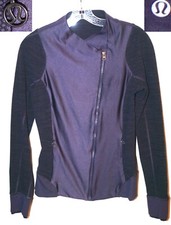 Lululemon Emerge Renewed Zip Jacket Nightfall Purple Jacquard Stretch sz 8