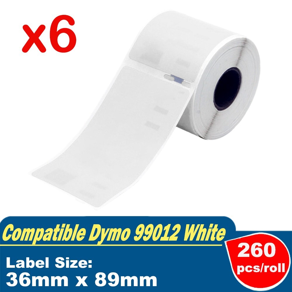6 Rolls Compatible Label for DYMO 99012 White 36mm x 89mm LabelWriter ...
