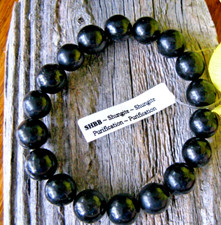 New Natural Russian Black Shungite Stone Bracelet - EMF Protection - Charged