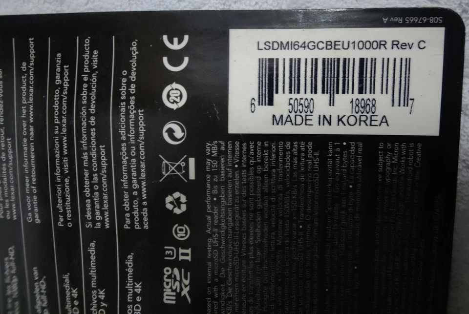 LEXAR 64GB PROFESSIONAL 1000X MICRO SDXC UHS-II U3 CARD - 150MB/S - Image 4 of 4