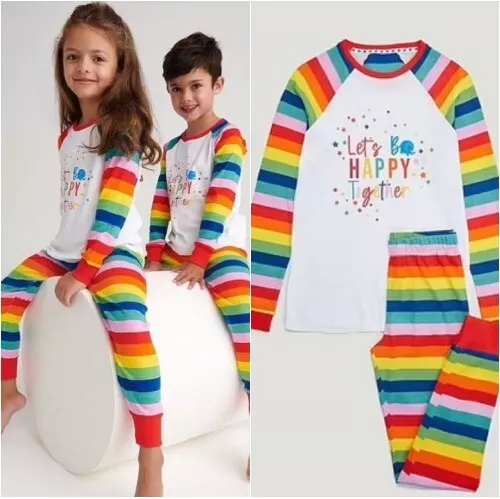 Boys rainbow pajamas sales
