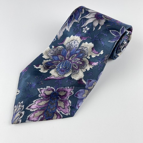 Manhattan Mens Floral Tie Vintage Made In the USA - Picture 9 of 9