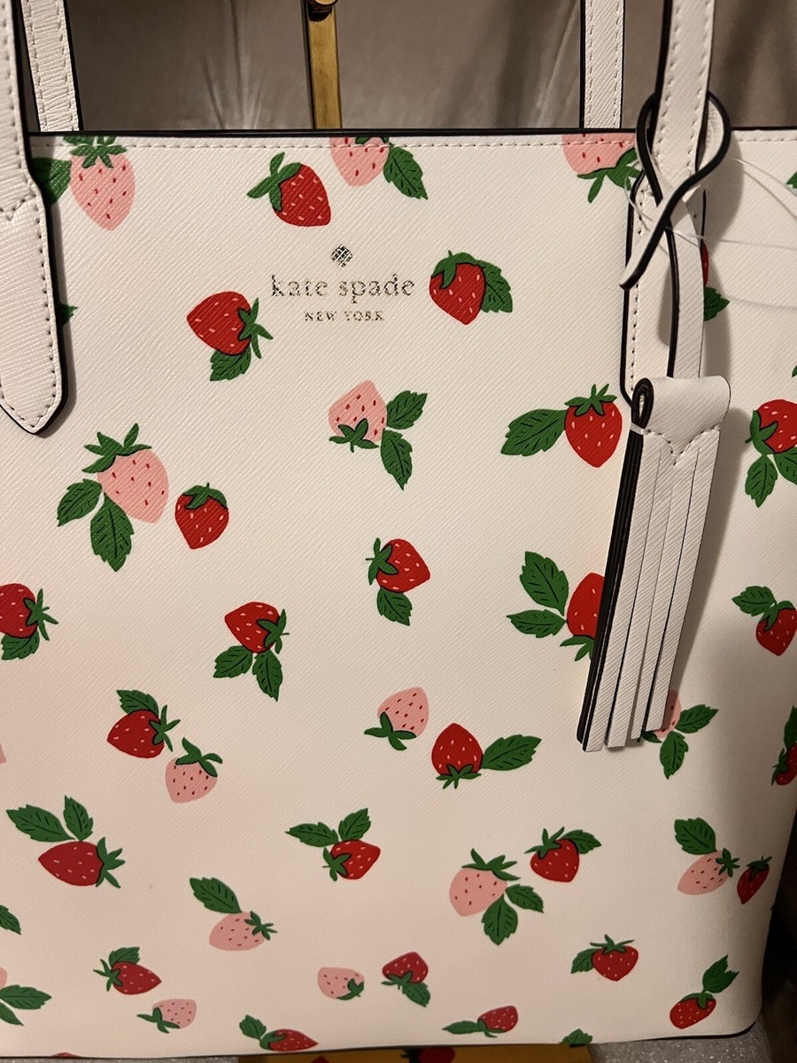 Kate Spade New York Jana Tossed Strawberry Printed Tote Bag