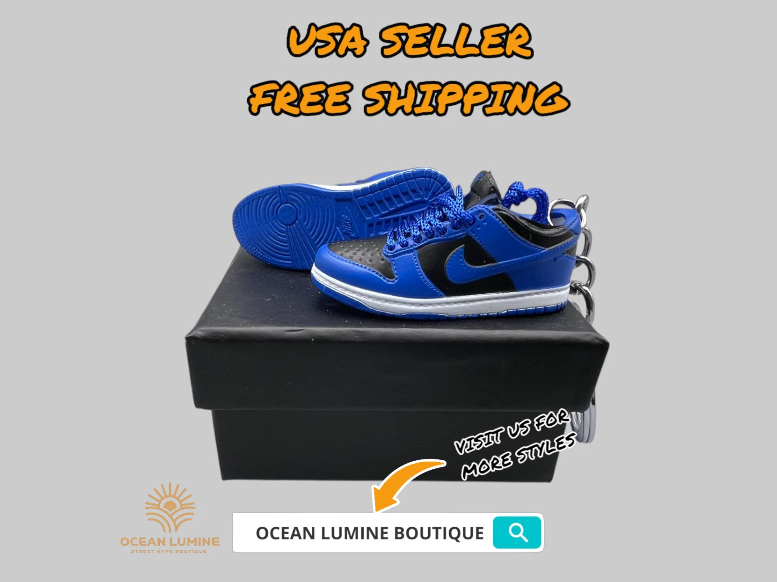 SB Dunk Low Mini Porte clés Baskets 3D, Baskets Basketball Boîte de Collection Options