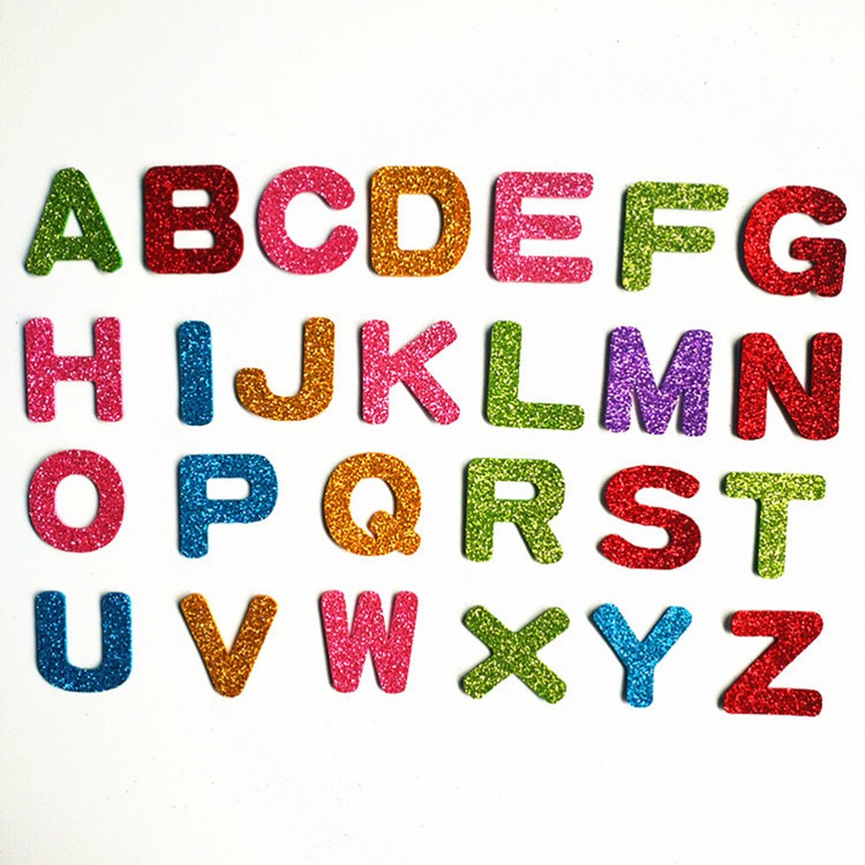 52pcs 3D Shine Colorful 26 English Alphabet Wall Sticker For Kids Room