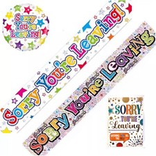 Sorry your Leaving banner Card Foil Balloon Good Luck Party Decorations
