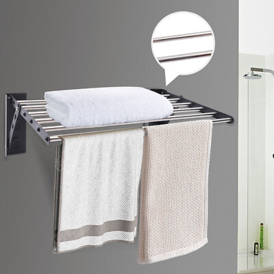 20kg Load Bathroom Shelving Unit Wall-mounted Towel Rack Shower Caddy Shelf