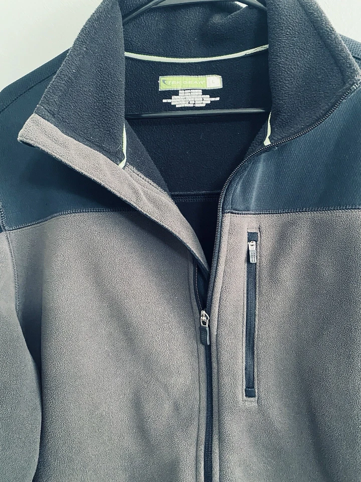 Chaqueta para hombre Tek Gear negra gris talla grande forrada de lana cremallera completa Foto 3 de 4