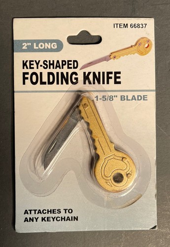 Mini Pocket Foldable Keychain Knife Small Knife Key-Shaped Folding -- Brand New
