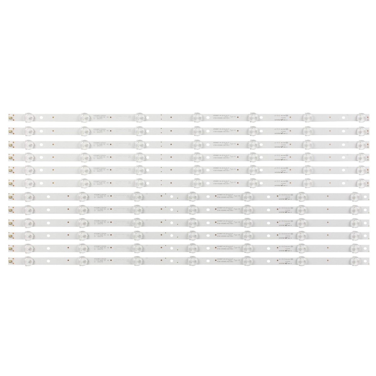 12pcs LED Backlight Strips For TOSHIBA 55L621U K550WDR A1 K550WD7