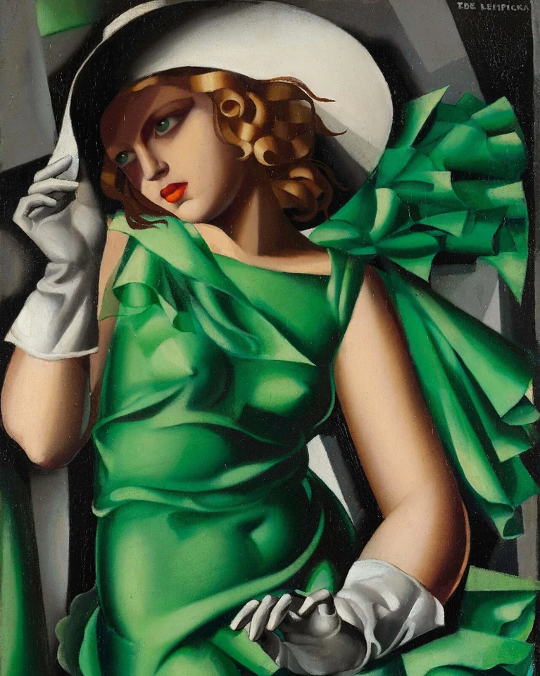 Tamara de Lempicka: Niña en Verde - Impresión Mate Calidad - MARCO ME 13x19 Foto 2 de 2
