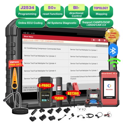2025 LAUNCH X431 PRO3S+ ELITE Car Diagnostic Tool J2534 Programming Key Coding