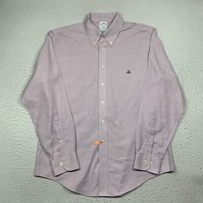 Brooks Brothers Shirt Oxford Mens Large Purple Button Down Long Sleeve Sheep
