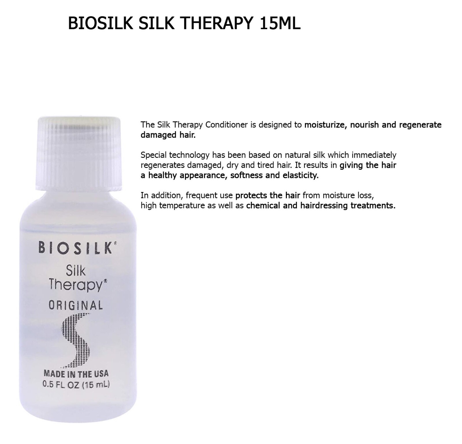Biosilk Silk Therapy Damaged Dry Hair Repair Shine Serum Oil Heat