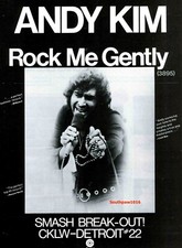 1974 Andy Kim Rock Me Gently" Song Release Radio Industry Promo Ad RePrint