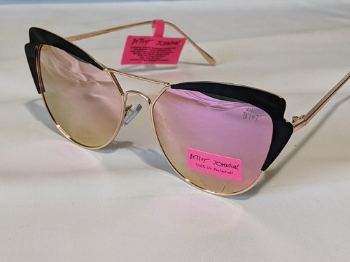 Betsey Johnson Gold Black top Rim Cat Sunglasses - Picture 2 of 4