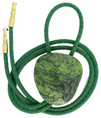 140.60 Carat Green Black Spiderweb Turquoise Cabochon Cab Bolo Tie T3A20/91224