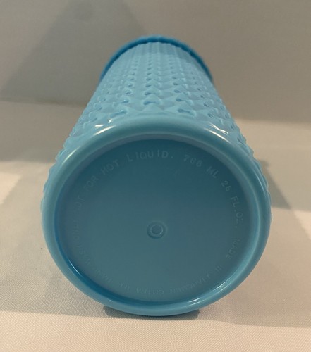 26oz Blue Plastic Studded Tumbler with Straw - Picture 6 of 6