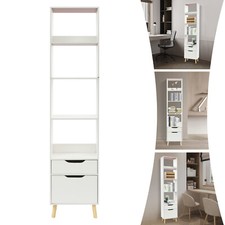 Bookshelf With Drawers Bookcase Organizer Floor Standing Rack For Living Room