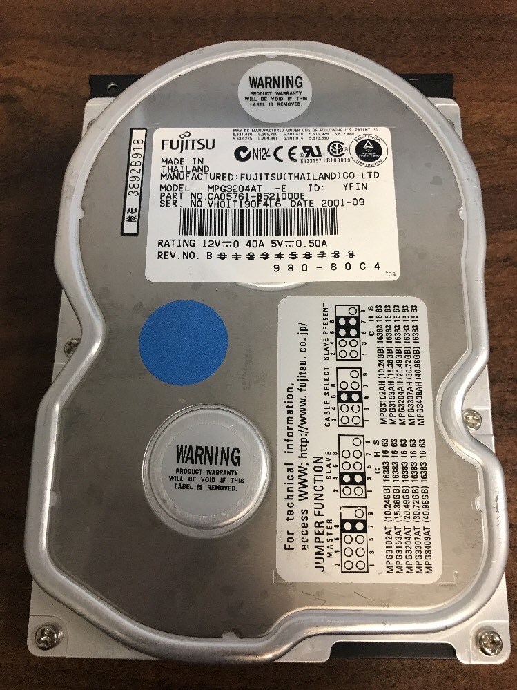 HDD 富士通　MPG3204AT 富士通 Fujitsu MPG3204AT 3.5