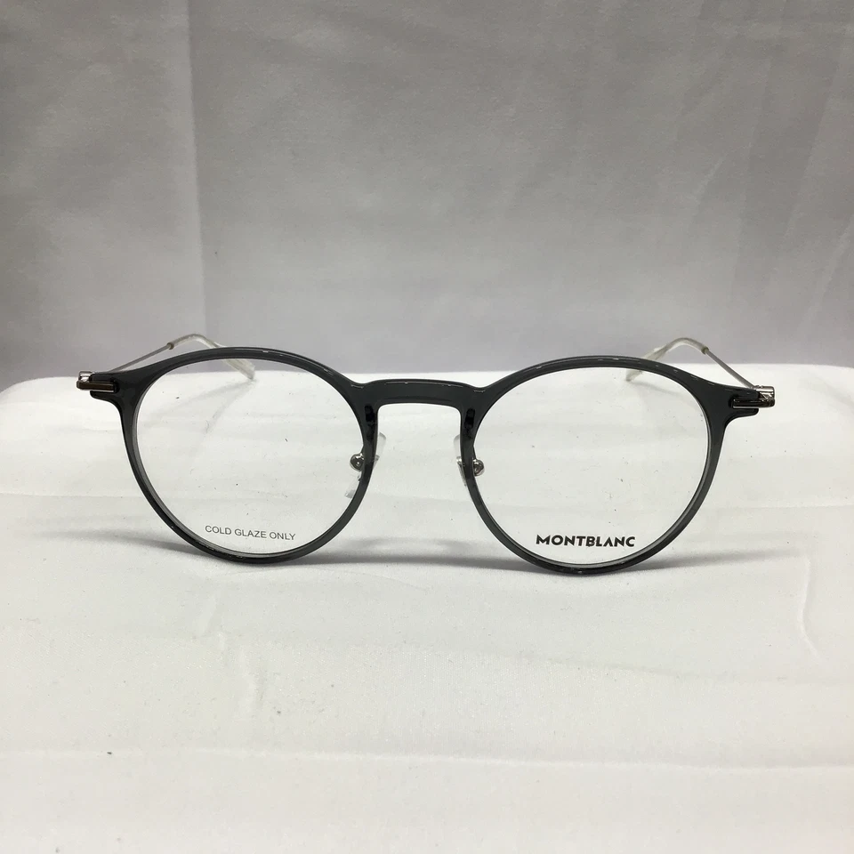 Montblanc MB0099O 001 48-21-145 con monturas de gafas plateadas, gris Foto 2 de 4