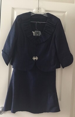 Dupioni Silk Fabric Two Piece Custom Made Dressy Skirt and Jacket Dress