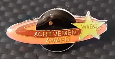 WIBC Womens Bowling Achievement Award Enamel Saturn Rings Lapel Hat Uniform Pin