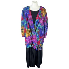 Laure Dress 20 Womens Multicolor Polyester Deadstock Vintage Dress Summer Floral