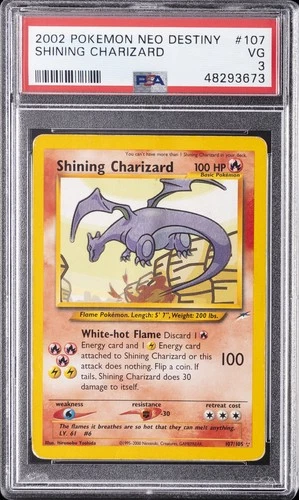 2002 POKEMON NEO DESTINY #107 SHINING CHARIZARD PSA 3