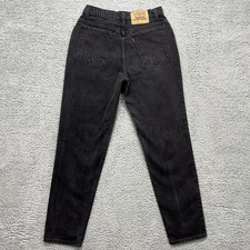 Vintage Levis 912 Orange Tab Jeans Womens 13 Black Slim Tapered Leg Denim 90s