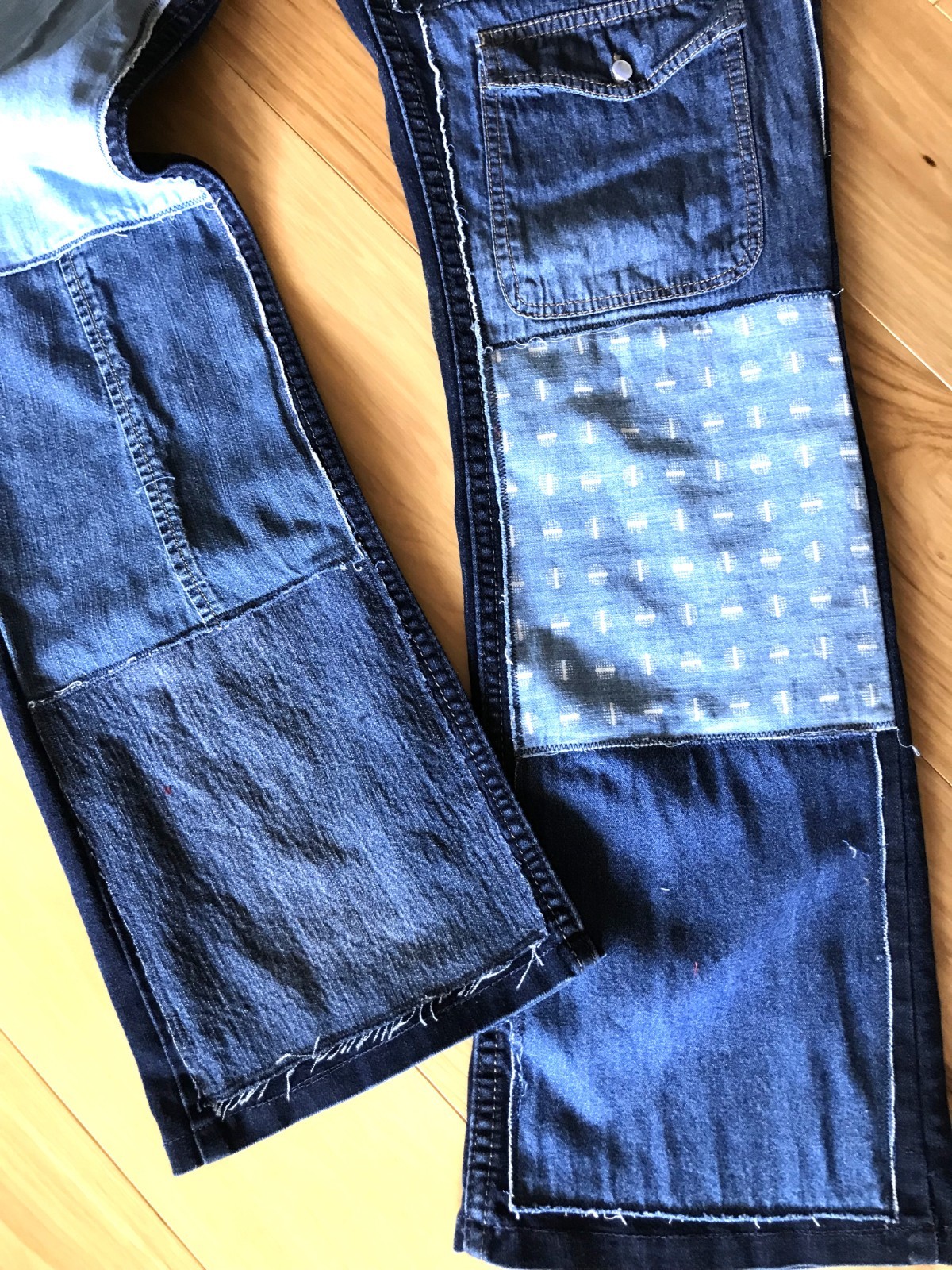 Upcycled Denim Patchwork Jeans: Raw Edge Patches,… - image 5