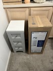 2 Glacier Bay DELRIDGE 3Drawer Nightstand w/ Storage Gray/White Wood.  — photo 5