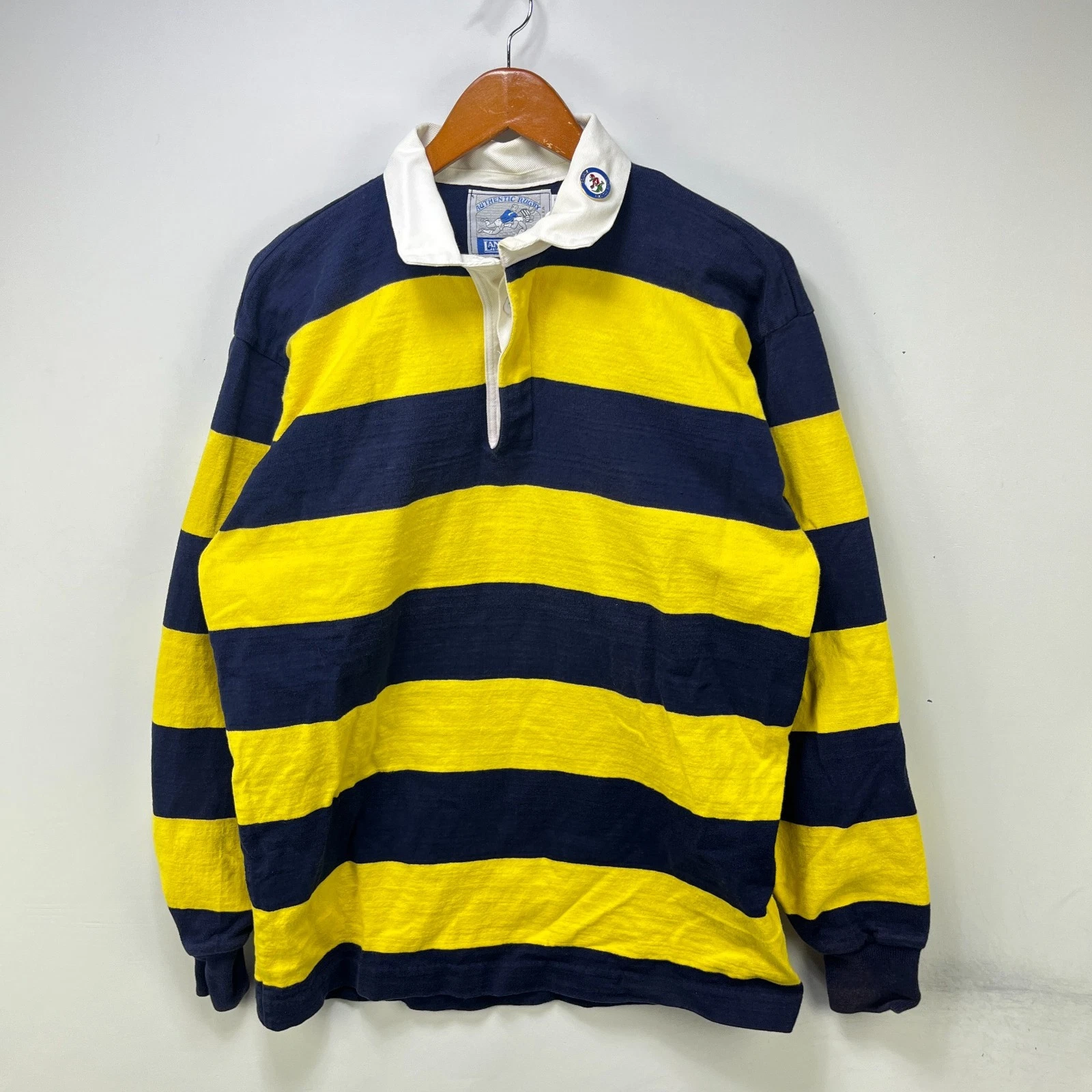 Vintage Lands End 90s Rugby Polo Long Sleeve Shirt Large USA