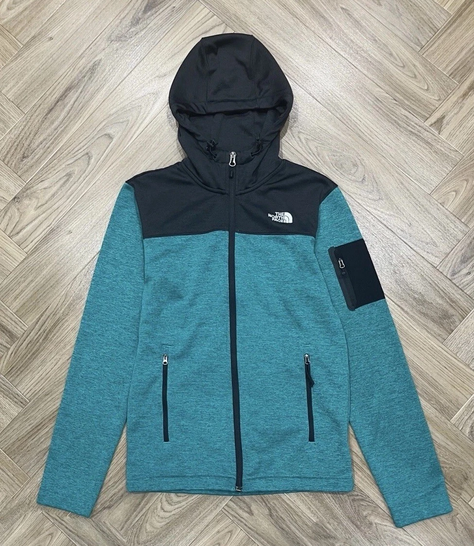 The North Face Tech Full Zip Dark Green And Black Zip Hoodie Men’s XS
