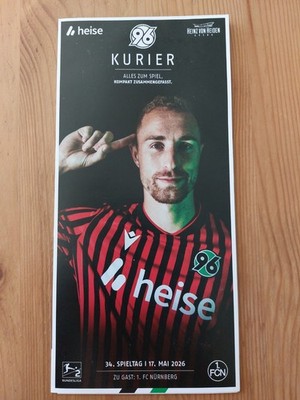 Off. Programm Stadionheft 2025/26 2.BL Hannover 96 vs 1.FC Nürnberg