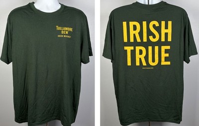 Tullamore Dew Irish True Whiskey Logo T Shirt Mens XL Green Polyester