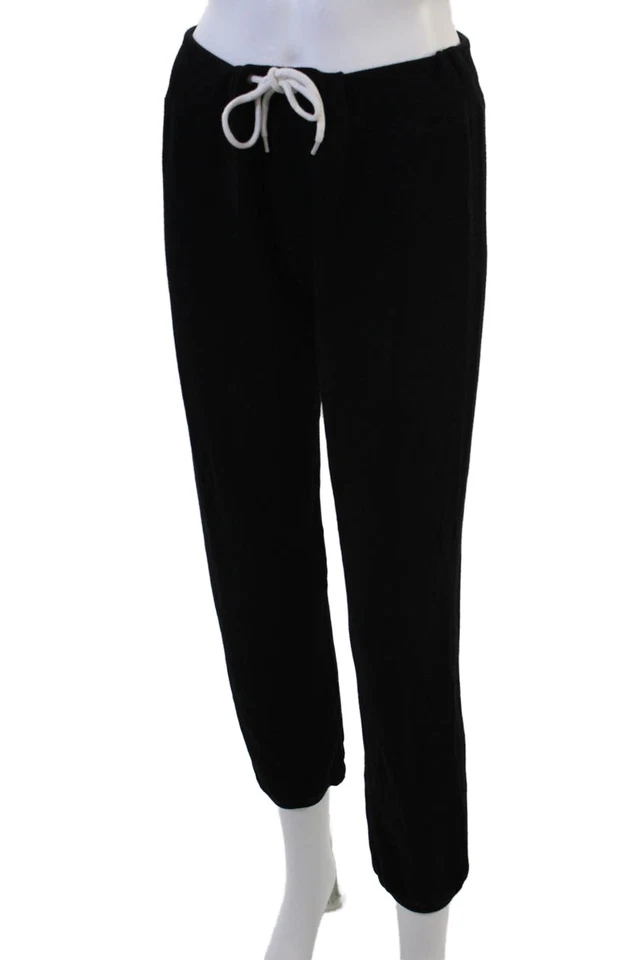 Monrow Women Cropped Sweatpants Black Drawstring Size M - Image 2 of 4