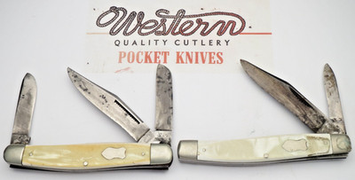 Antique WESTACO by Western Cutlery Pocket Knives Lot of Two - Stockman & Jack