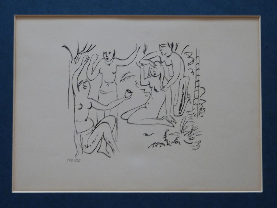 Hermann Max Pechstein "Reisebilder" Lithographie Berlin 1919 auf Bütten - Bild 3 von 4