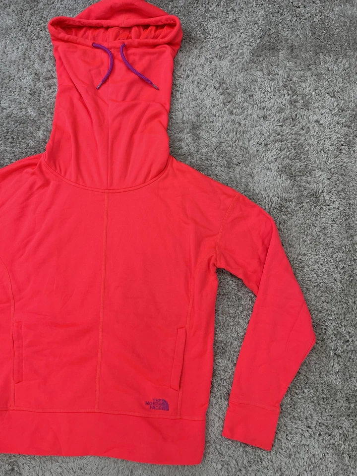 Sudadera con Capucha The North Face Para Mujer Grande Rosa Coral Cuello Alto Forrada de Vellón A5T7 F14 Foto 3 de 4