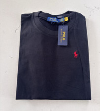 Image of Polo Ralph Lauren Men's Black Crew Neck Cotton Jersey Logo T-Shirt Size M