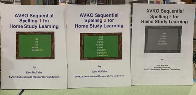 AVKO Sequential Spelling for Home Study Learning 1-3 by Don McCabe, Lot of 3