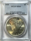 1934 Peace Silver Dollar $1 – PCGS MS64 – Choice Mint State – Big Eye Appeal!