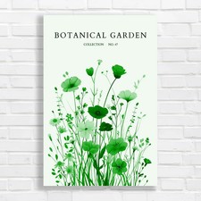 Botanical Garden Floral for Home Green Canvas Print Large Picture Wall Art