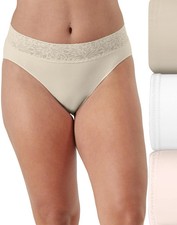 Bali Modern Seamless Lace Trim Hi-Cut Underwear, 3-Pack Women's