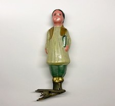 Vintage glass Christmas tree Ornament Uzbek girl with a book - USSR soviet