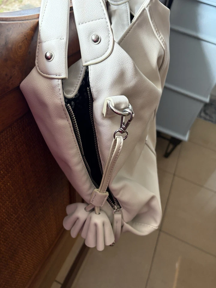 Franco Sarto White Leather Shoulder Bag - Image 2 of 4